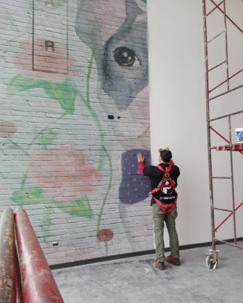 Fotografía 2 de instalacion papel mural