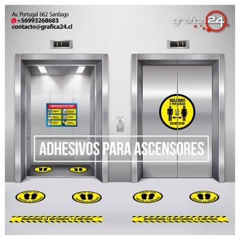 Fotografía 2 de ADHESIVOS DE DISTANCIAMIENTO PARA ASCENSORES GRAFICA24
