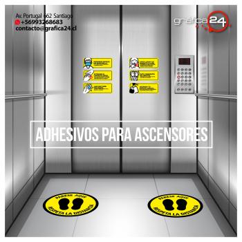 Fotografía 3 de ADHESIVOS DE DISTANCIAMIENTO PARA ASCENSORES GRAFICA24