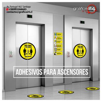 Fotografía 4 de ADHESIVOS DE DISTANCIAMIENTO PARA ASCENSORES GRAFICA24