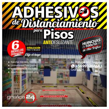 Fotografía 6 de Huinchas Adhesivas de Alto Trafico para Distanciamiento de Personas en locales comerciales, clinicas
