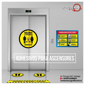 Fotografía 2 de ADHESIVOS DE DISTANCIAMIENTO PARA ASCENSORES GRAFICA24