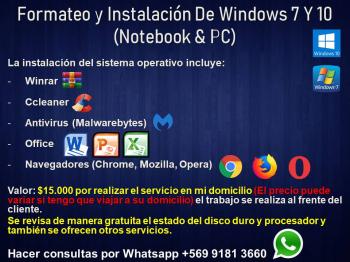 Instalacion de Windows 7 & 10 (Formateo) en QUILPUE, Valparaíso