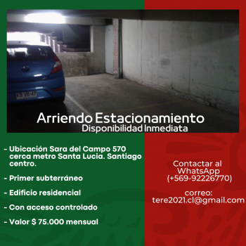 Estacionamiento en SANTIAGO, Metropolitana